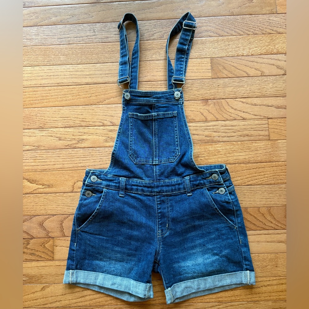 Bershka Denim Blue Women's Overall Shorts